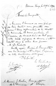 Lettre de la chorale du Monceau d'Elouges