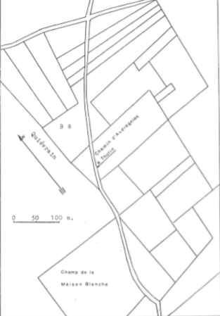 Plan de localisation cadastrale du moulin Brielle à Elouges