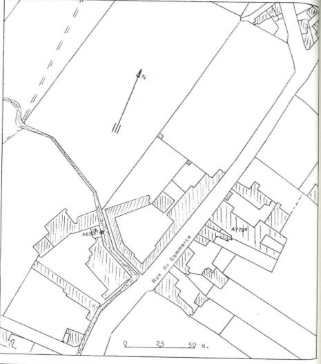 Plan de localisation cadastrale du moulin de Narcisse Debove à Elouges