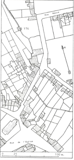 Plan de localisation cadastrale du moulin de Wihéries à Wihéries