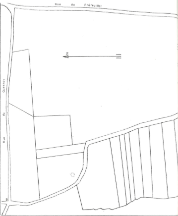 Plan de localisation cadastrale du moulin de la Rosière à Elouges