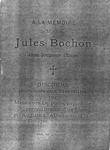 A la mémoire de Mr Jules Bochon ancien bourgmestre