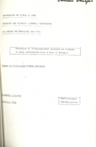 Jacques Botte - Situation de l'enseignement primaire en Belgique