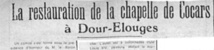 La restauration de la chapelle de Cocars à Dour-Elouges