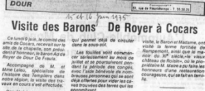 Visite des Barons de Royer à Cocars