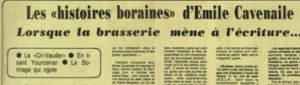Parret Luc - Les "histoires boraines" d'Emile Cavenaile : lorsque la brasserie mène à l'écriture...